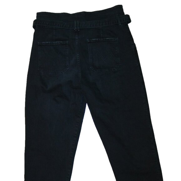 Mother Superior Jeans Tag Size 30 Black Belted High Waistband - Picture 2 of 8